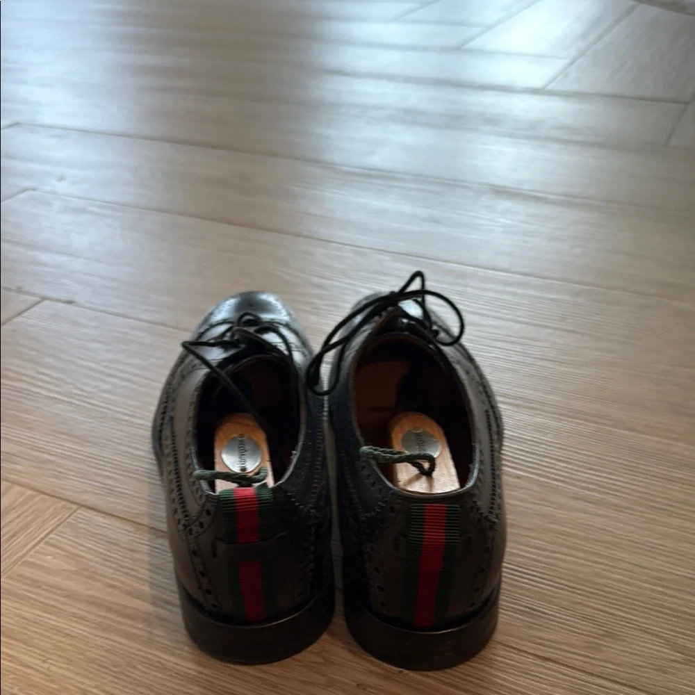 Black Leather Men's Brogues - Picture 3 of 6